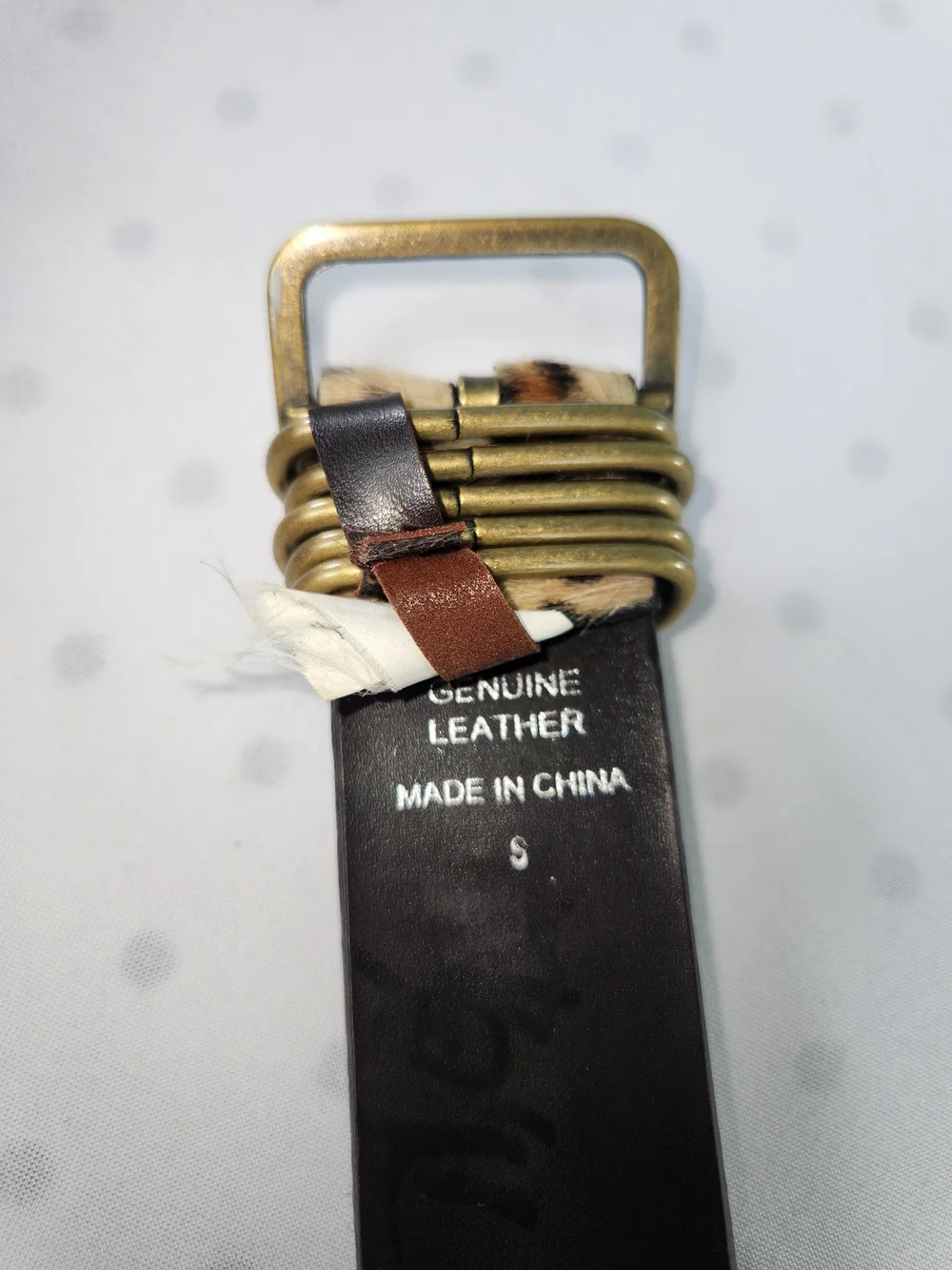Express Leopard Print Genuine Leather Belt Womens Small Vgt